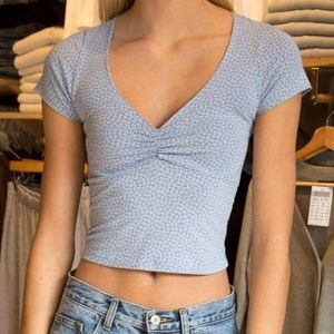 brandy melville blue floral top